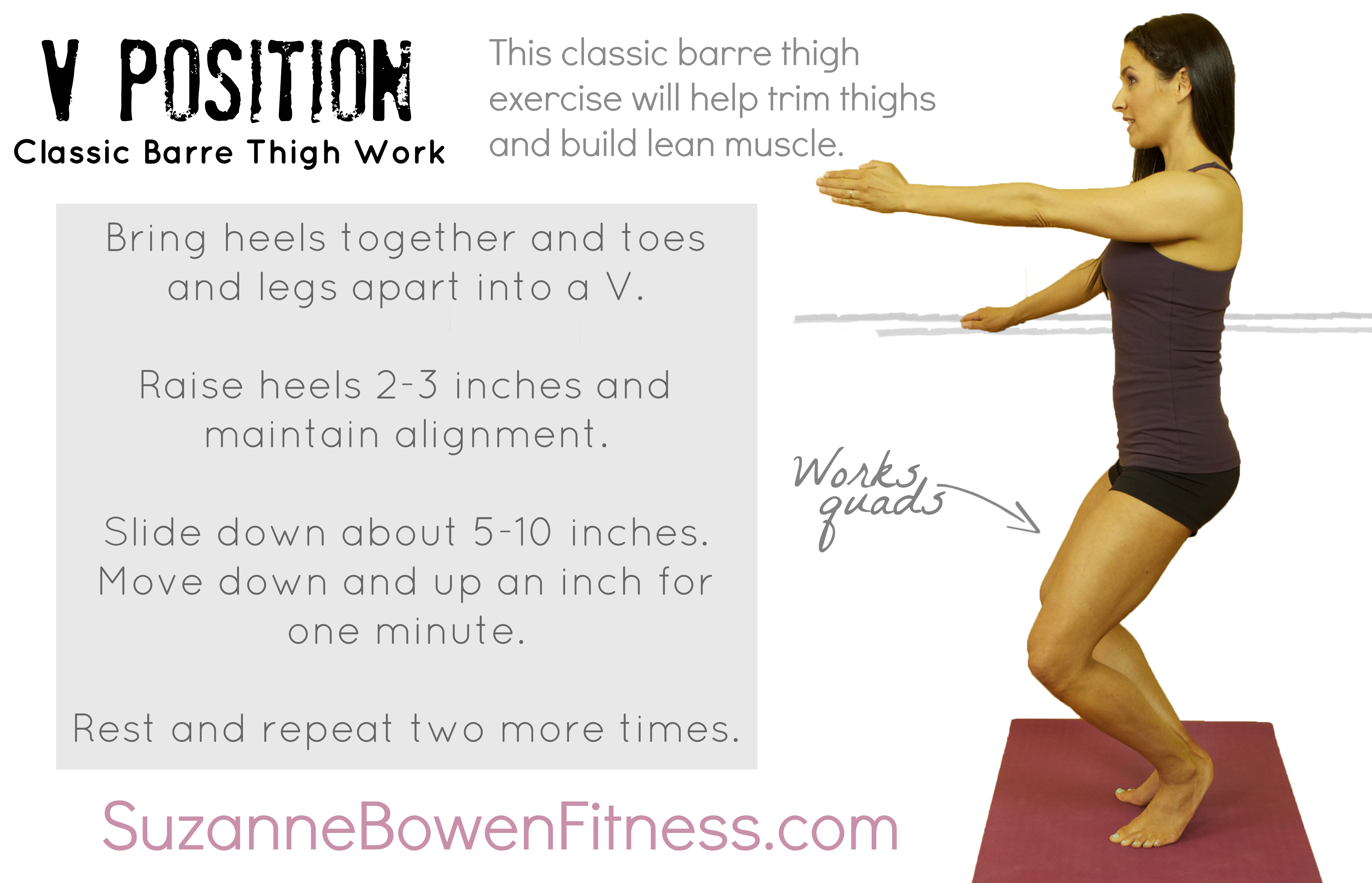 Exercise for thighs legs. Barre one.